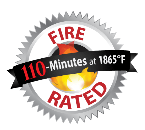 Fire rated 110 minutes at 1865 degrees farenheit