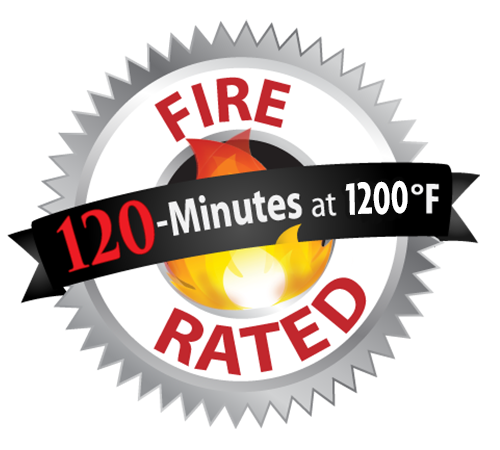 Fire rated 120 minutes at 1200 degrees farenheit