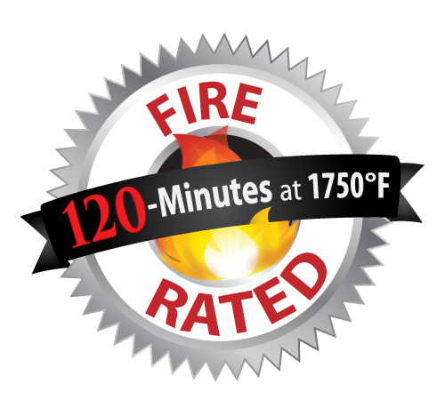 Fire rated 120 minutes at 1750 degrees farenheit